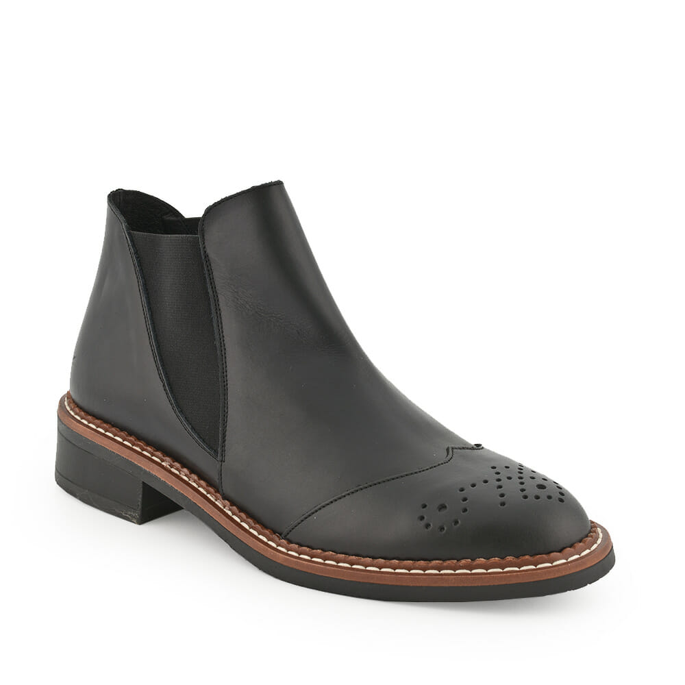 Botin Piel Hobart Negro - Zapatería Paparazzo